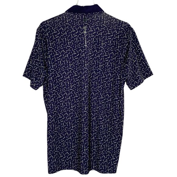 Greyson M Dragonfly Printed Polo Blue Performance Golf Sport Active - Picture 2 of 9